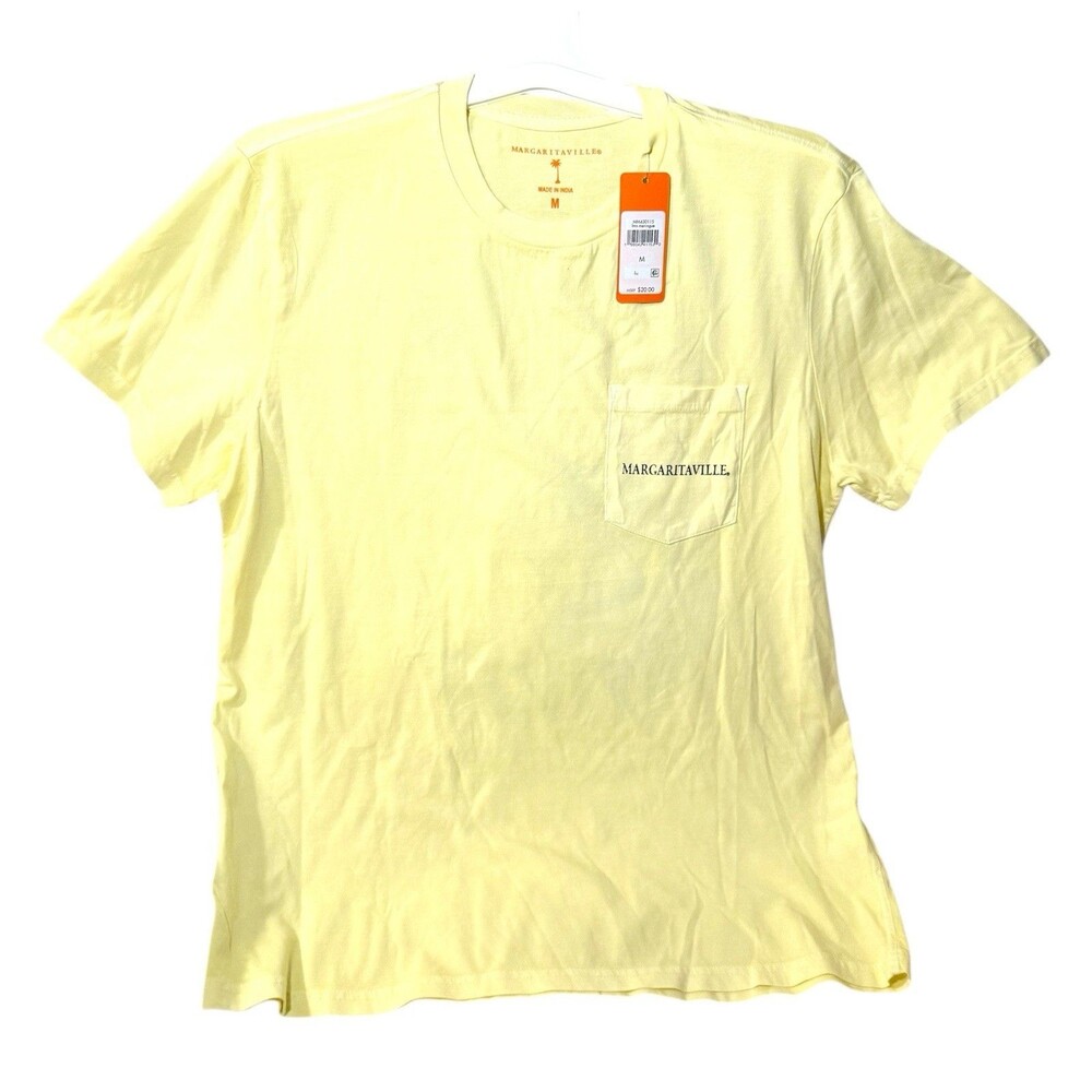 Margaritaville T-shirt Yellow Short Sleeve Marlin Fish Beach Vacation Tee Size M